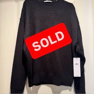 ALO NWT Unisex Wool Cashmere New Class Crewneck Sweater - Black